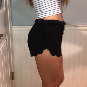 black flowy shorts